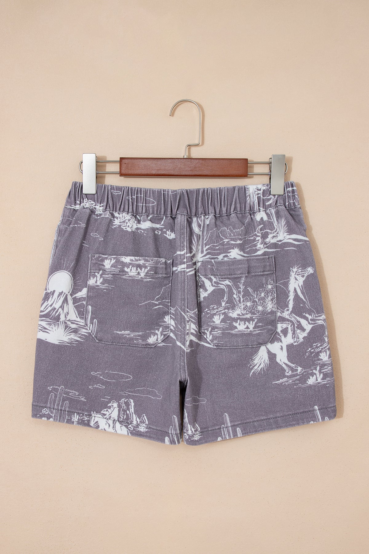 Western Sketch Denim Shorts