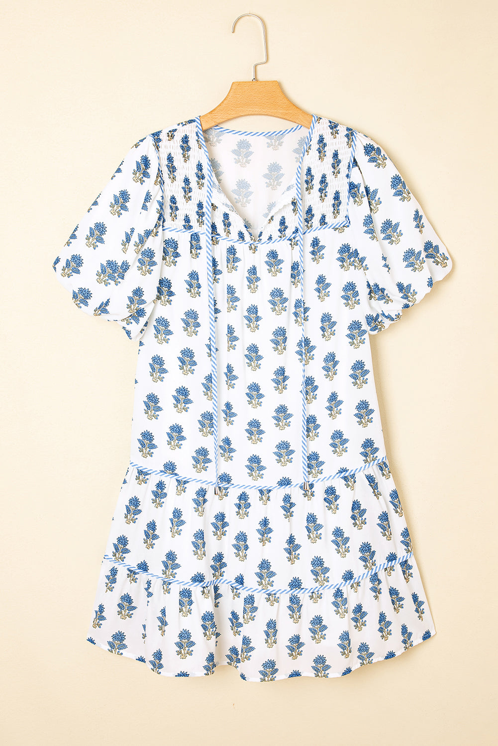 Sunday Picnic Floral Puff Sleeve Mini Dress