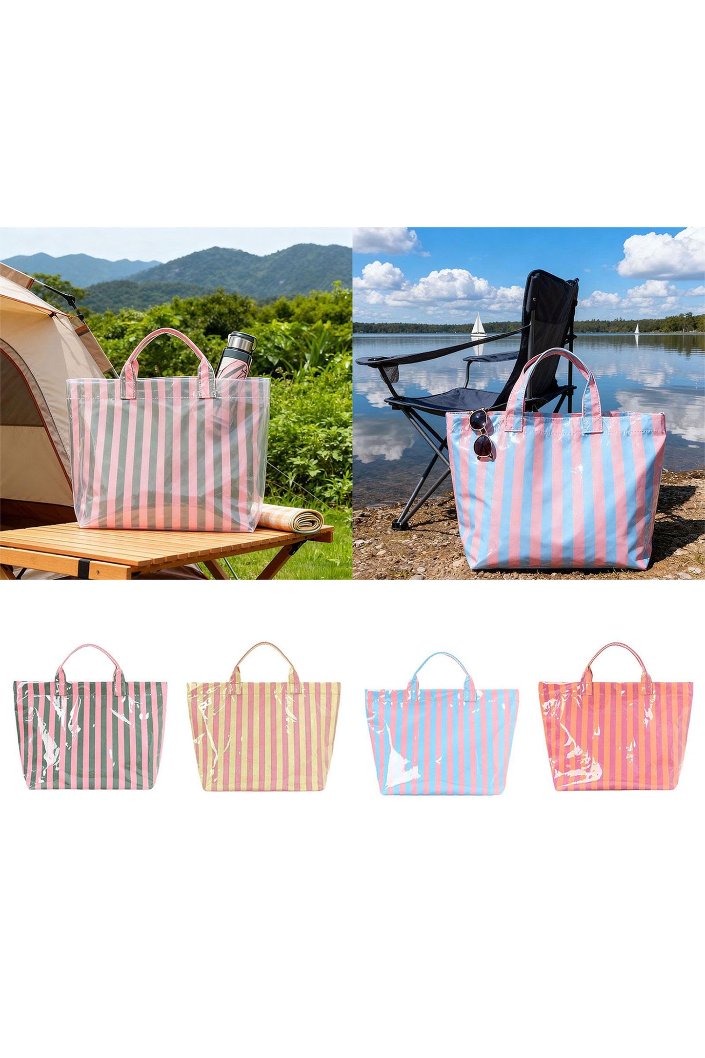 Boardwalk Striped Vinyl Tote