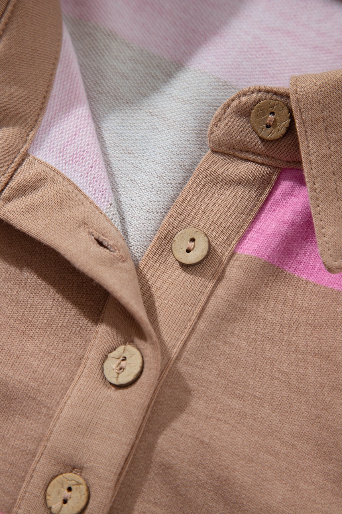 Rose Stripe Button Shift Dress