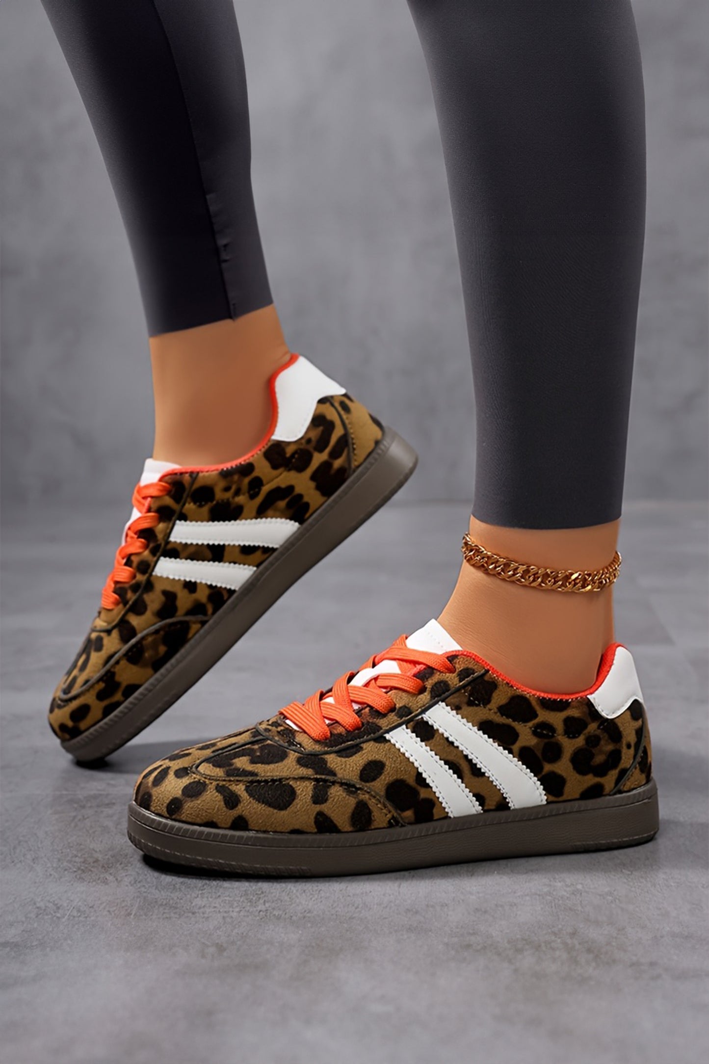 Canyon Leopard Faux Suede Sneakers