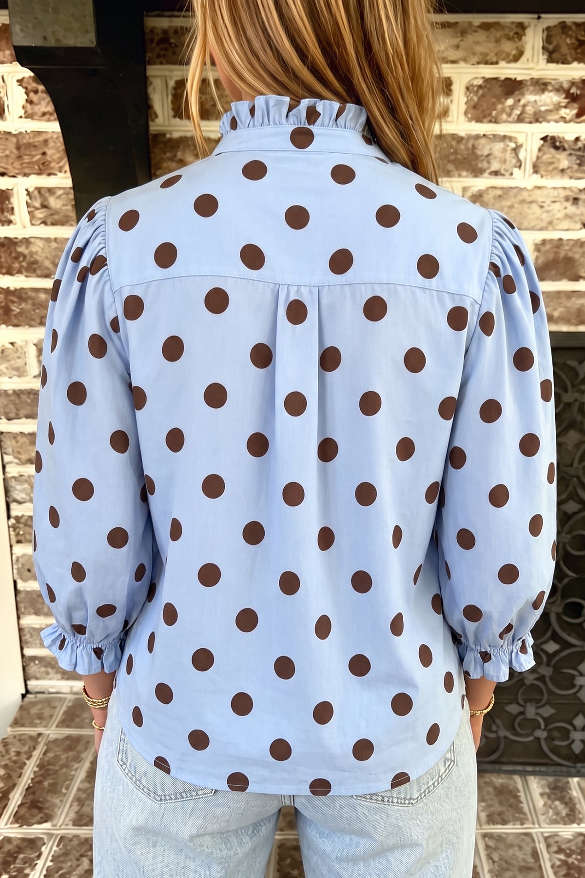 Polka Dot Ruffle Blouse
