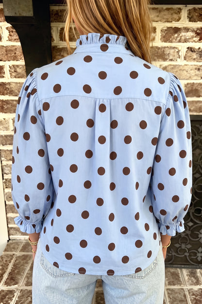 Polka Dot Ruffle Blouse