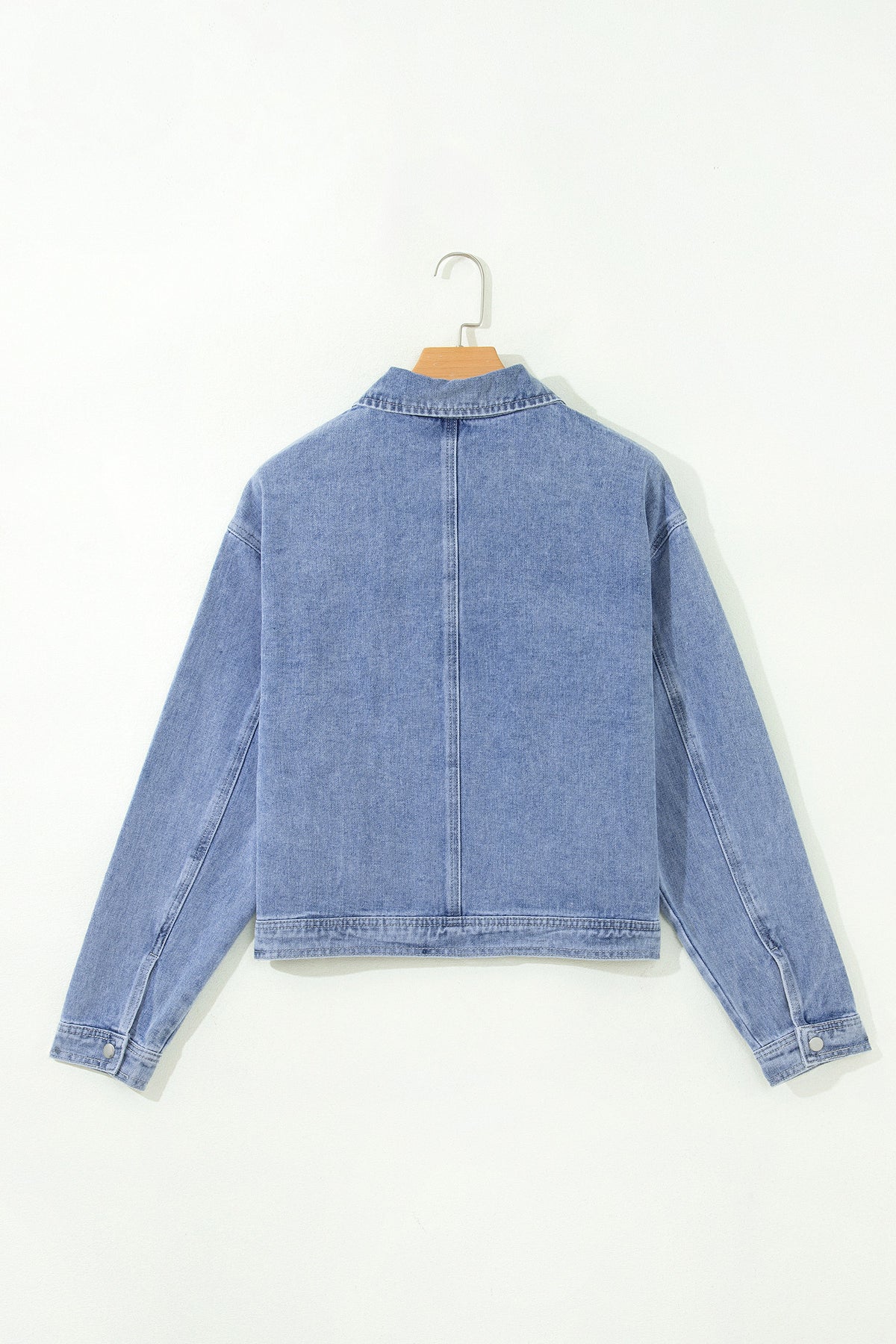 Beau Blue Studded Zip-Up Denim Jacket