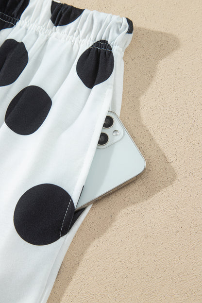 Khaki Polka Dot Relaxed Pant Set