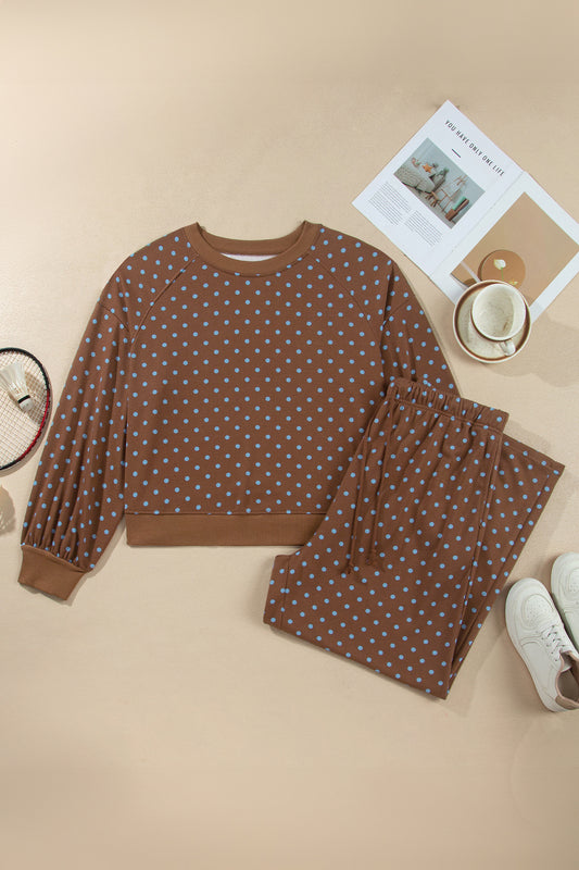 Mocha Dot Lounge Set