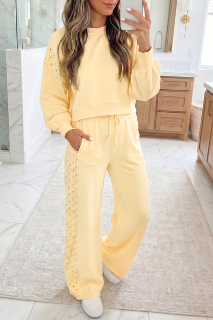 Lacewood Eyelet Pullover Pants Set