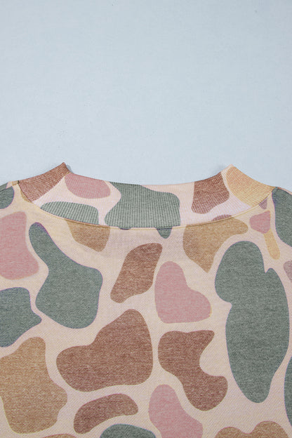 Cedar Camo Ribbed Plus Size Sweatshirt