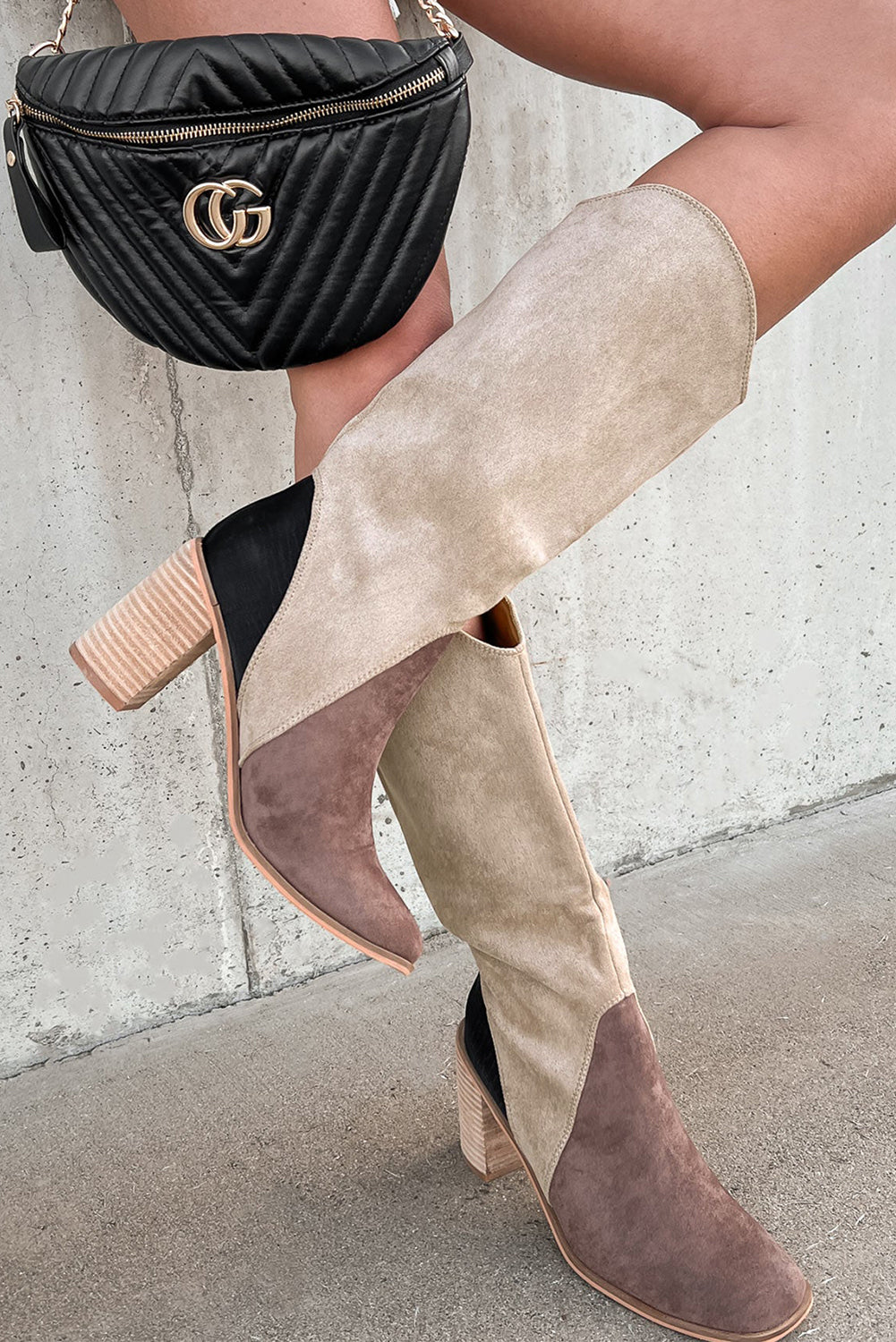 Canyon Trail Suede Patchwork Boots