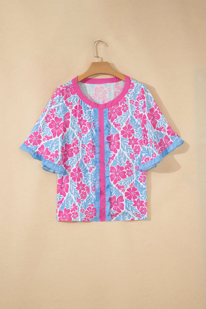 Cedar Creek Floral Ruffle Blouse