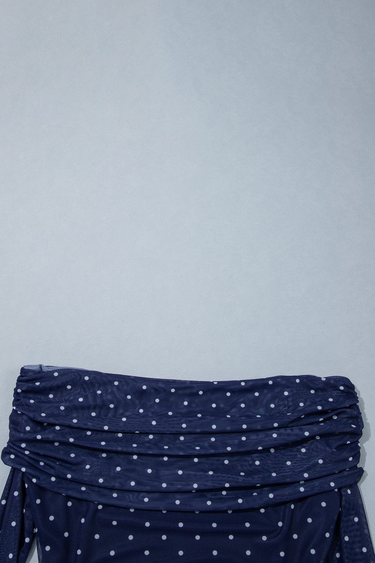 Off-Shoulder Polka Dot Mesh Top
