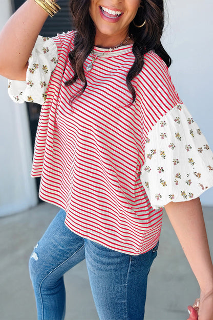 Front Porch Floral Puff Sleeve Top