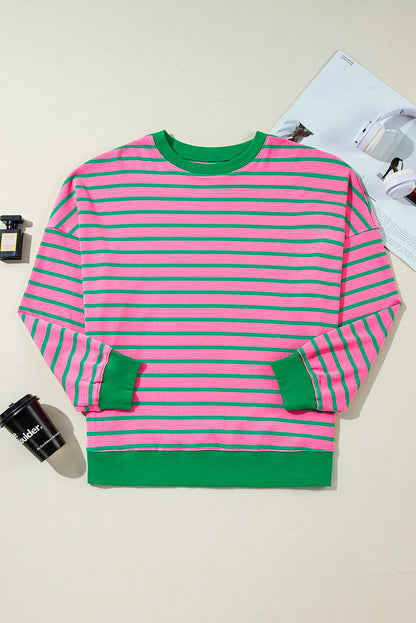Cider Stripe Waffle Plus Size Sweatshirt