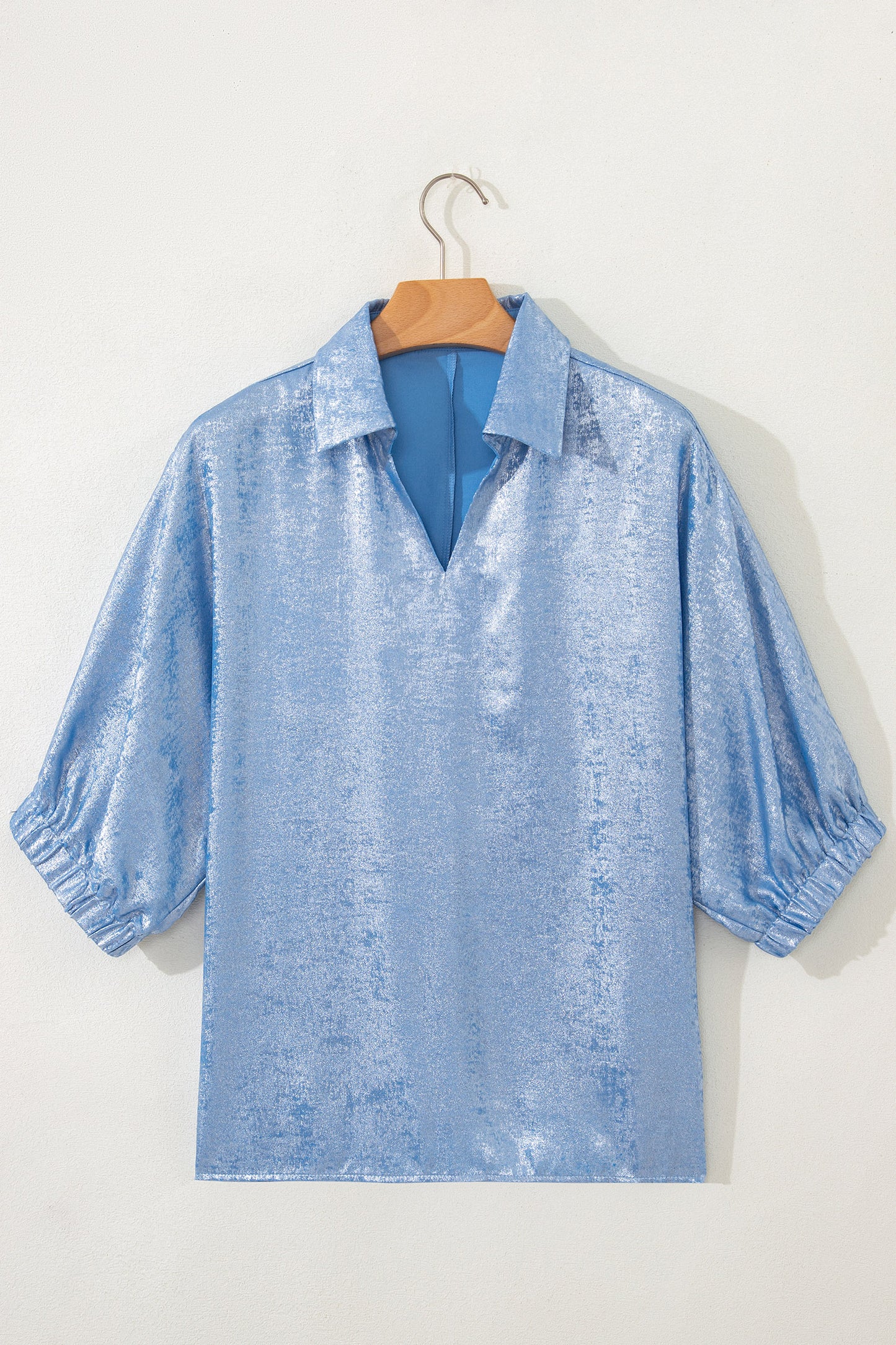 Starlit Metallic Collared Top
