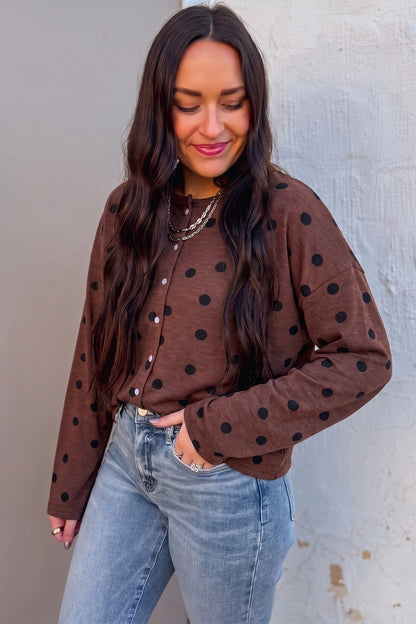 Polka Dot Button-Front Shirt