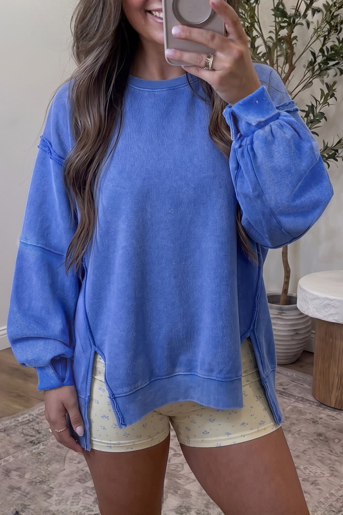 Blue Skies Mineral Wash Tunic Sweatshirt