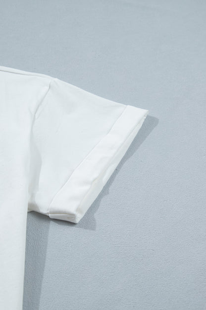 Asymmetric Lace-Hem Tee