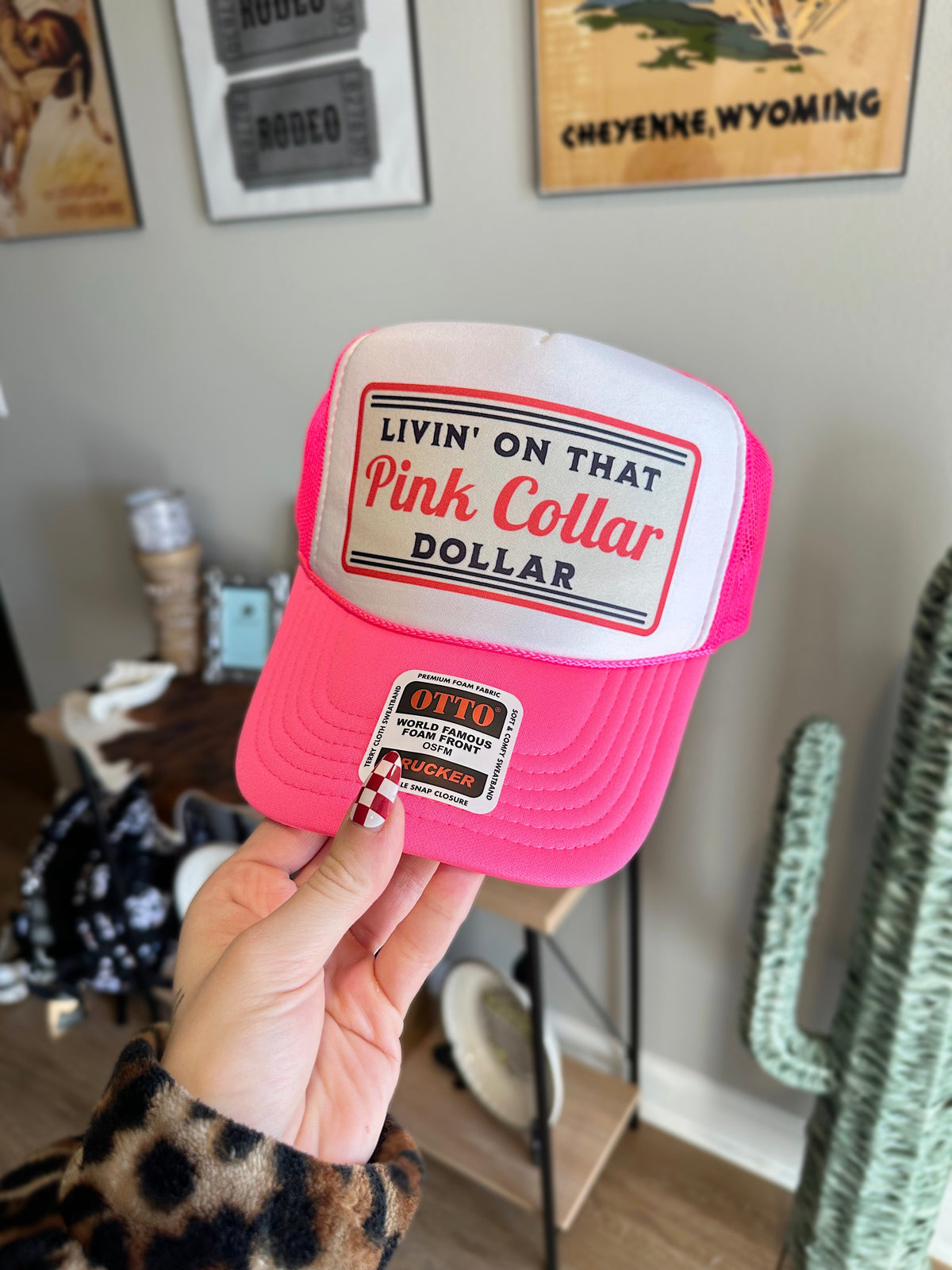 Pink Collar Dollar Trucker Hat