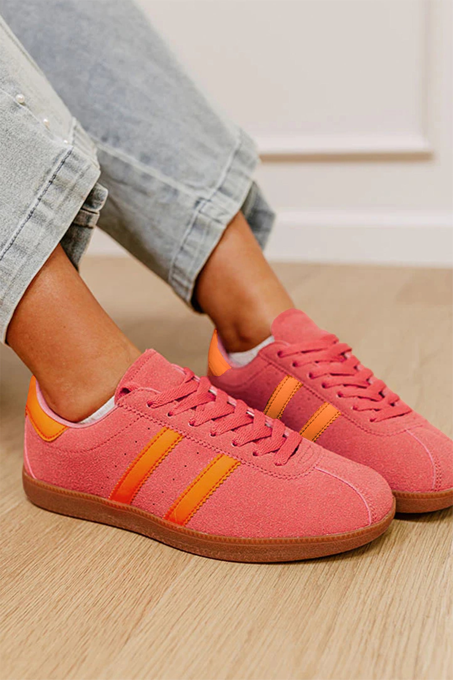 Petal Lace-Up Floral Sneakers