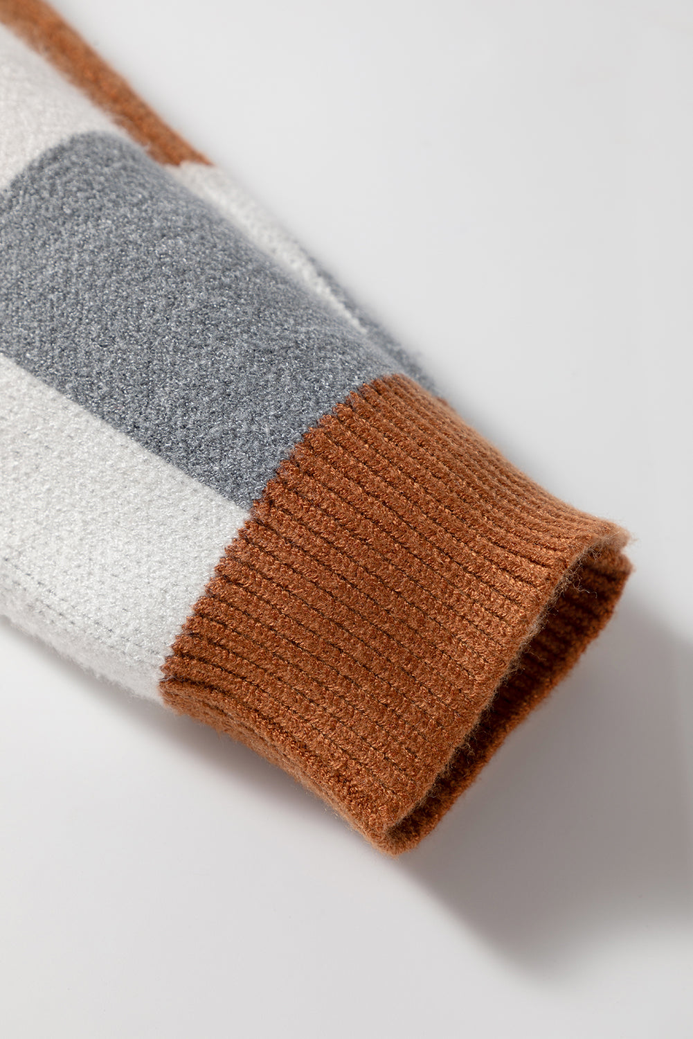 Brown Checkered Crewneck Sweater