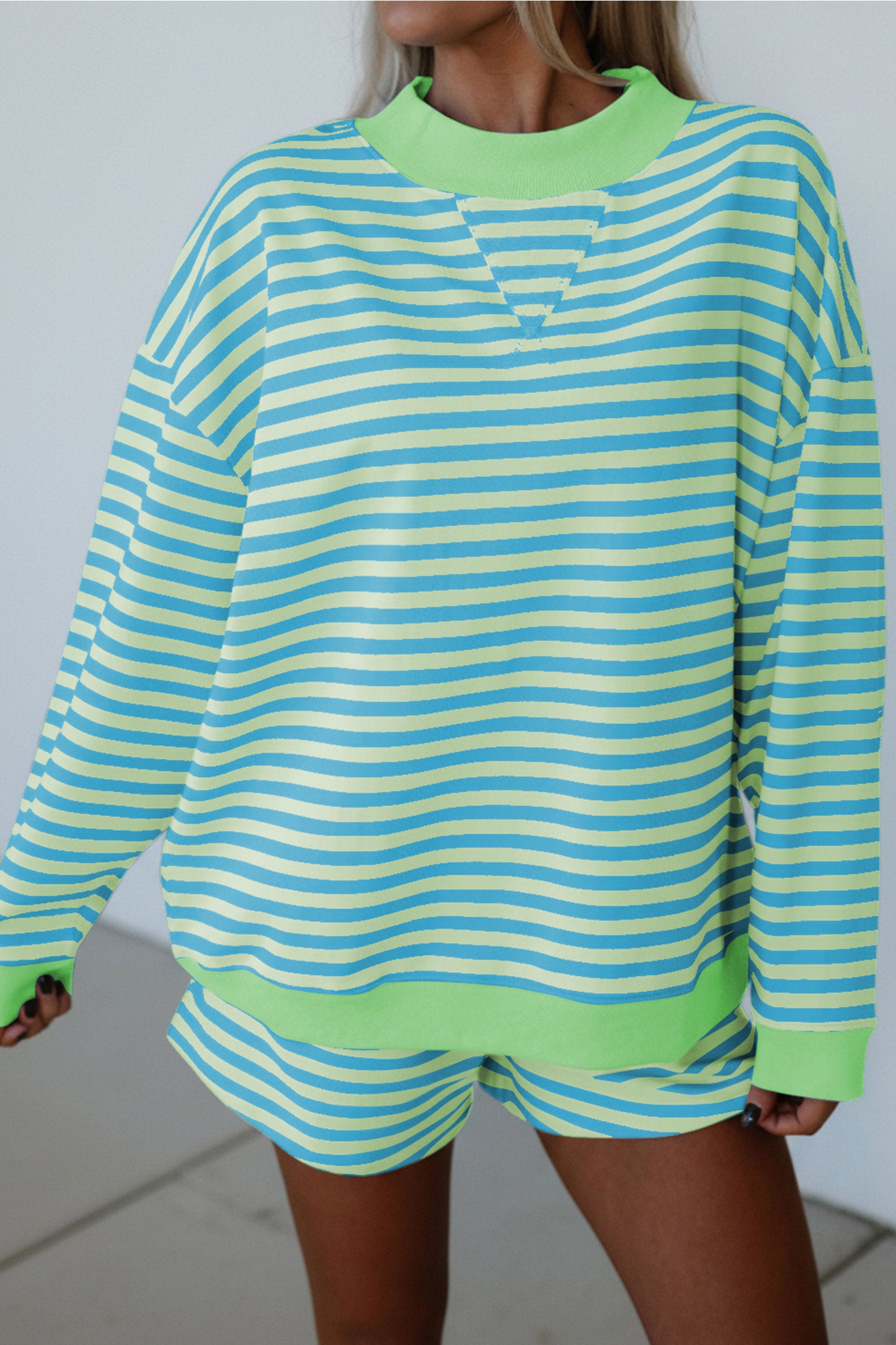 Field Day Striped Pullover Short Set