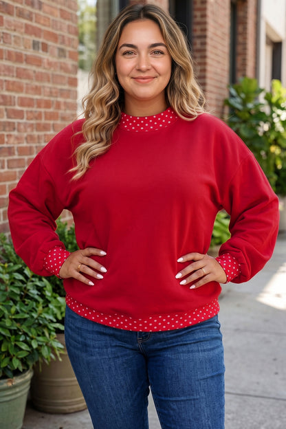 Field Day Polka Dot Plus Size Sweatshirt