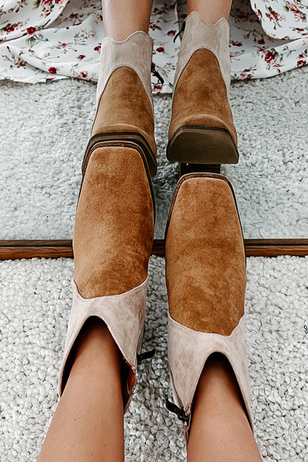 Desert Faux Suede Square Toe Boots