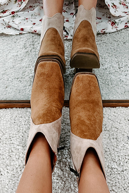 Desert Faux Suede Square Toe Boots