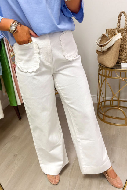 Meadow Lane Scalloped Pocket Jeans