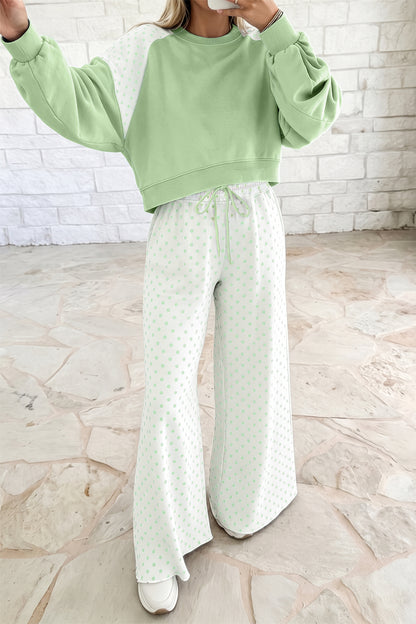 Polka Dot Colorblock Lounge Set