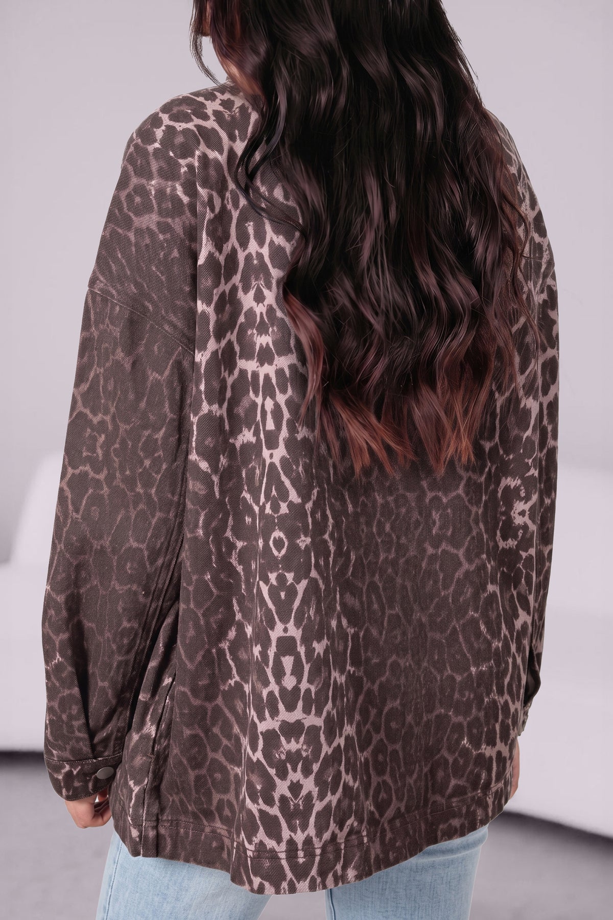 Leopard Denim Pocket Jacket
