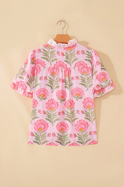 Sweet Blooms Floral Puff Sleeve Shirt