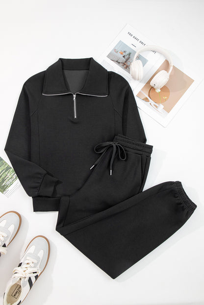 Half-Zip Drawstring Pant Set