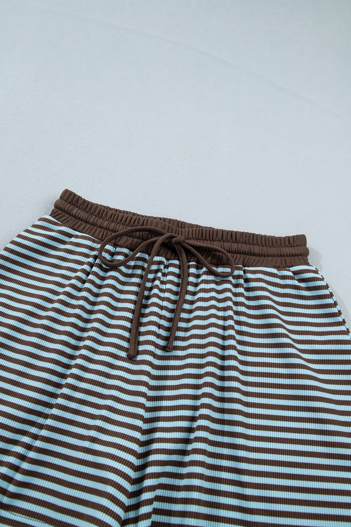Plus Size Striped Top & Drawstring Shorts Set — product image 5