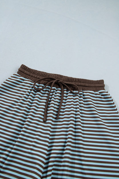 Plus Size Striped Top & Drawstring Shorts Set — product image 5