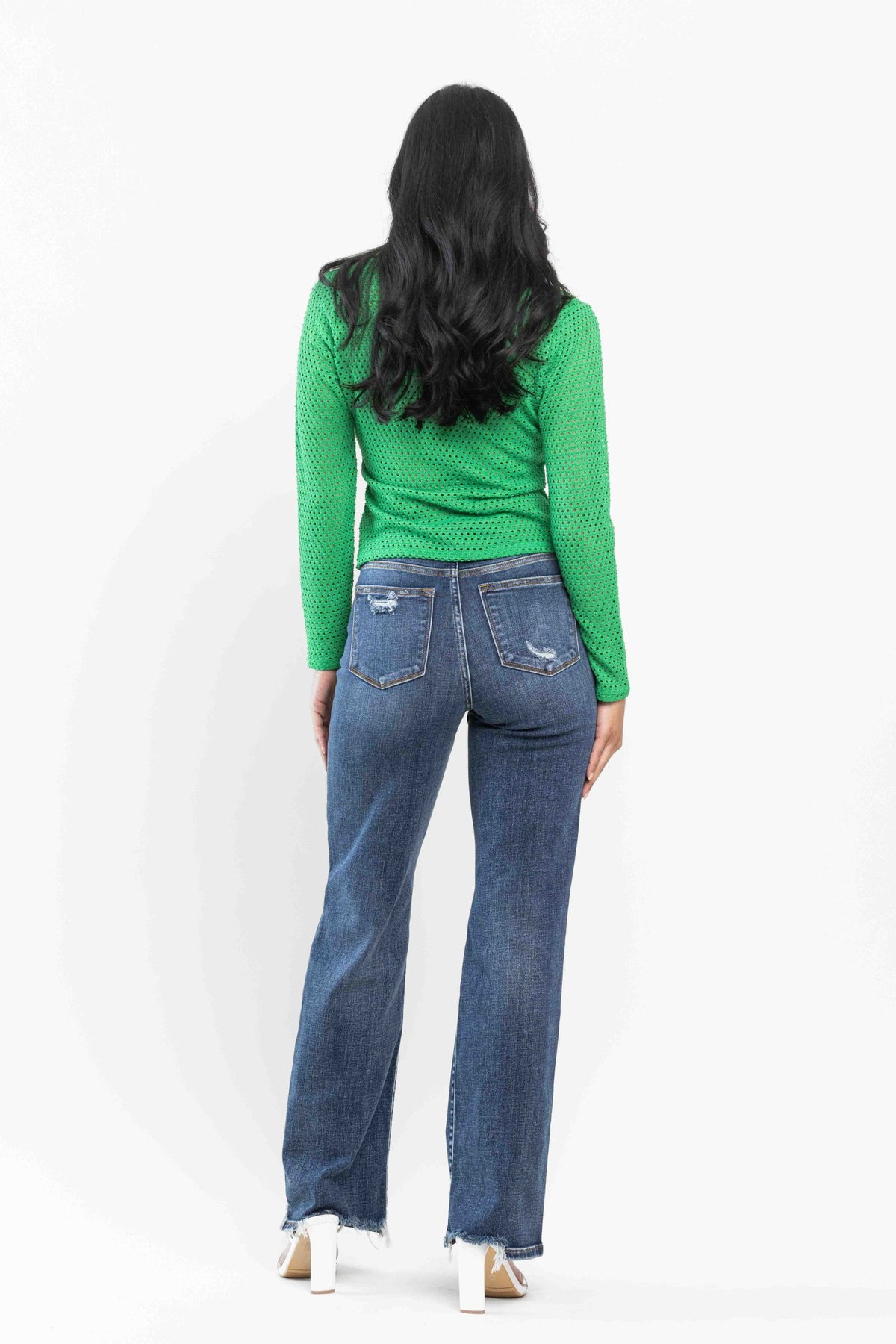 Judy Blue High Waist 90s Distressed Straight Jeans