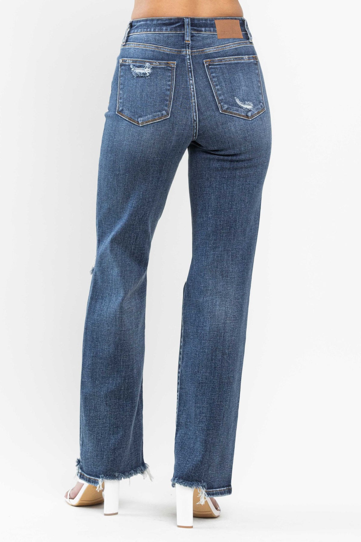 Judy Blue High Waist 90s Distressed Straight Jeans
