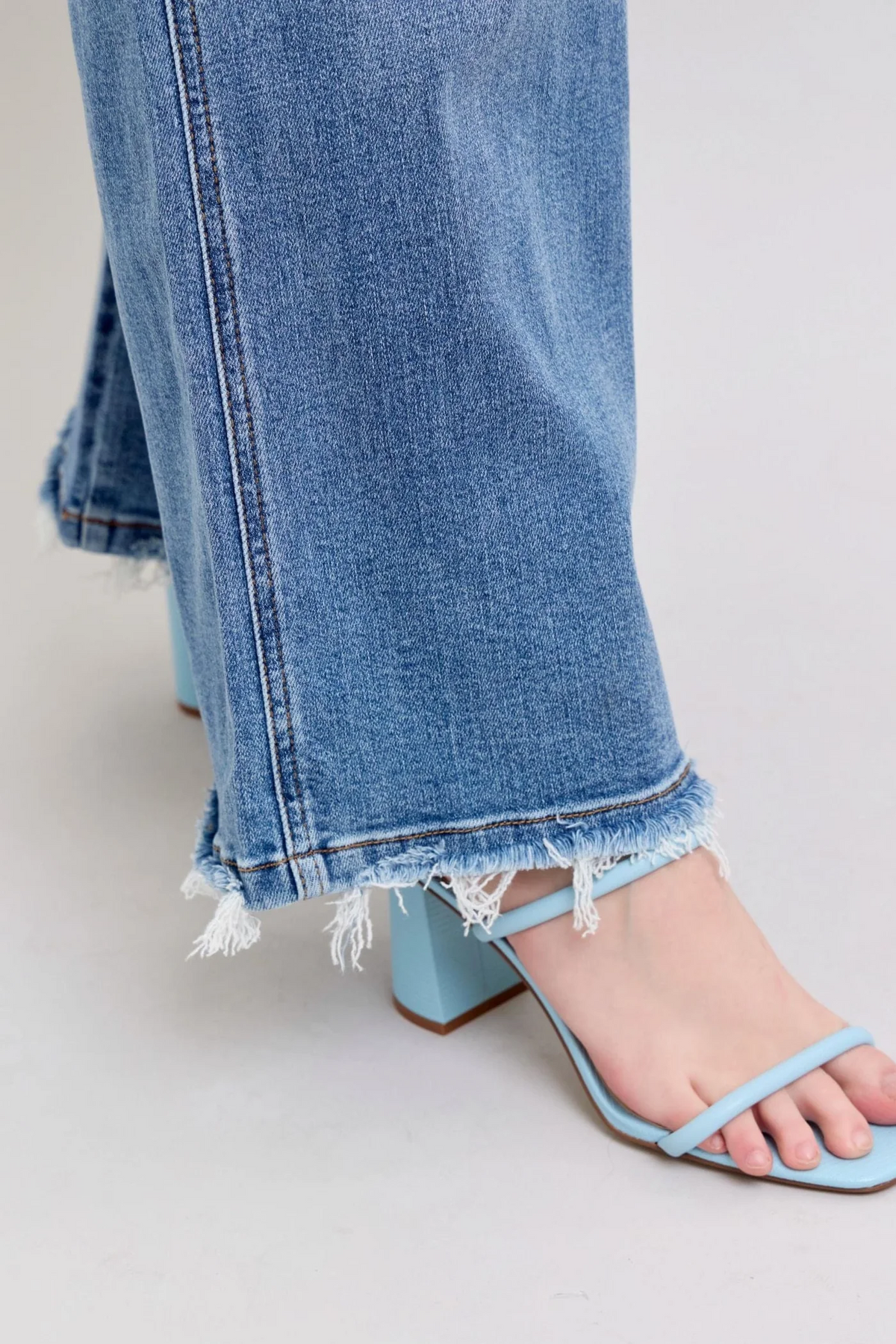 Judy Blue Lux Retro Wide Leg Jeans — Light Distressing