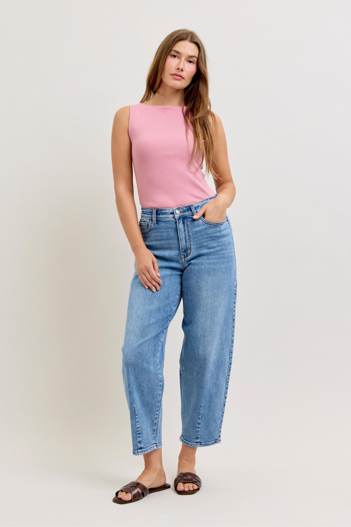 Judy Blue High Waist Barrel Leg Jeans