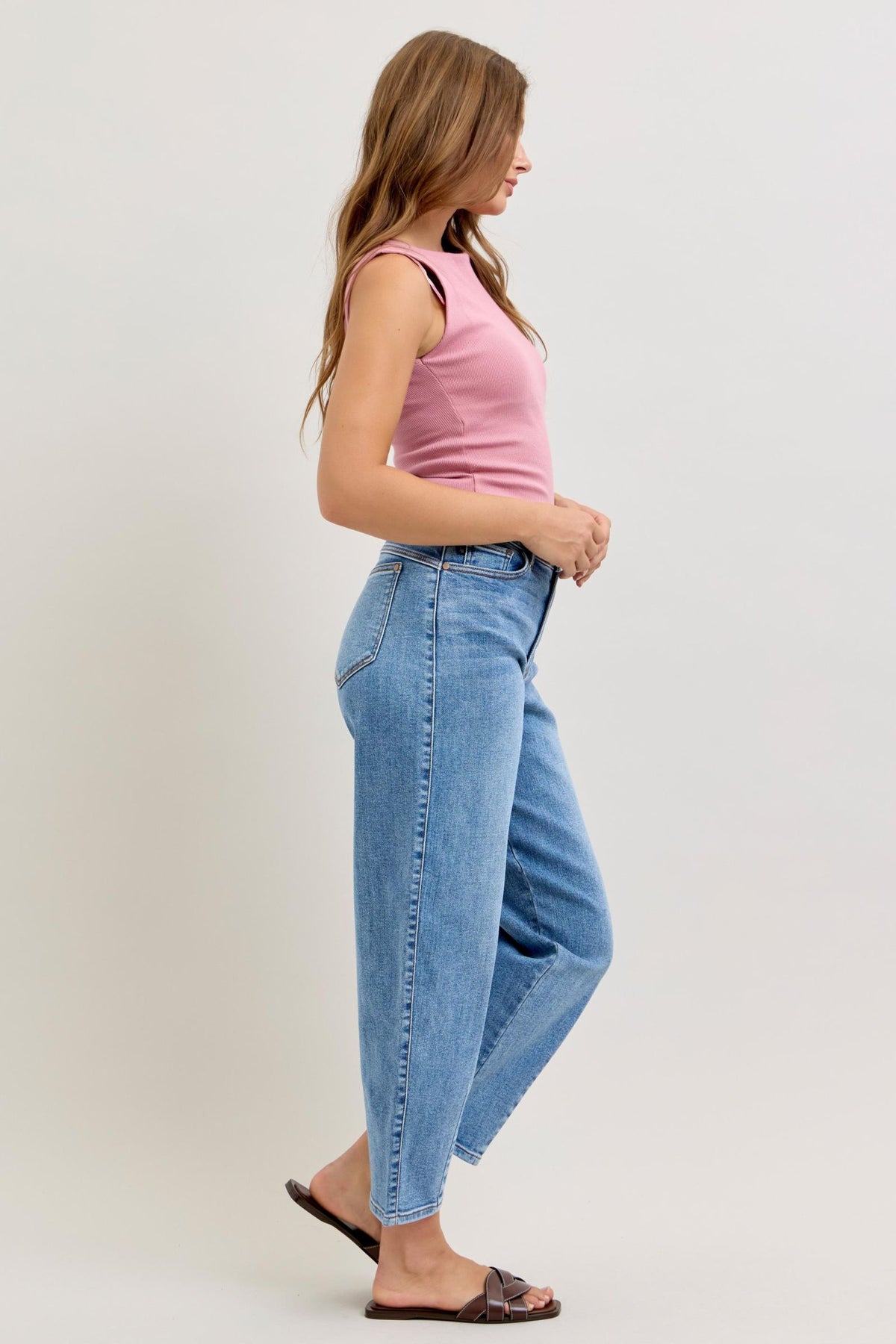 Judy Blue High Waist Barrel Leg Jeans