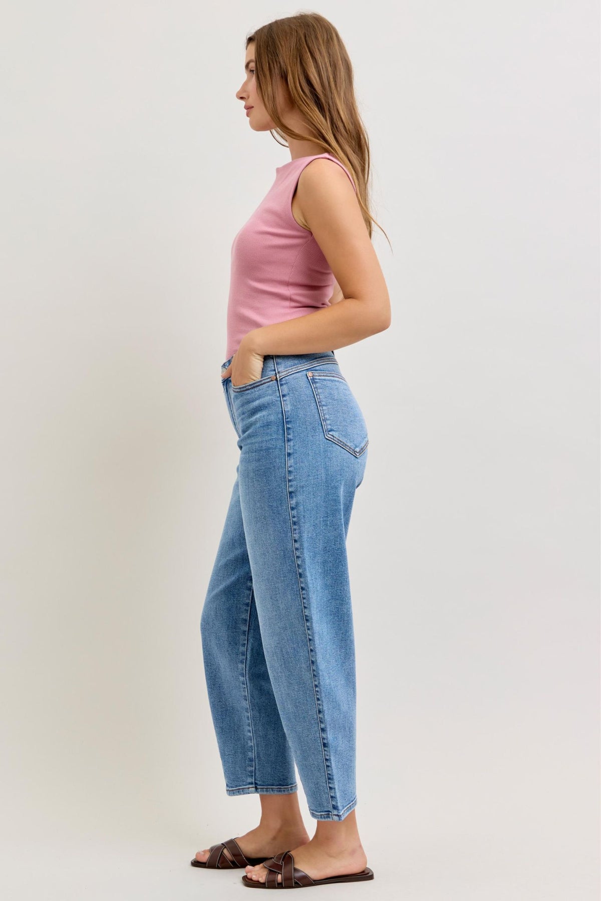 Judy Blue High Waist Barrel Leg Jeans