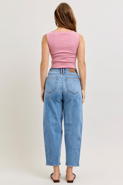 Judy Blue High Waist Barrel Leg Jeans