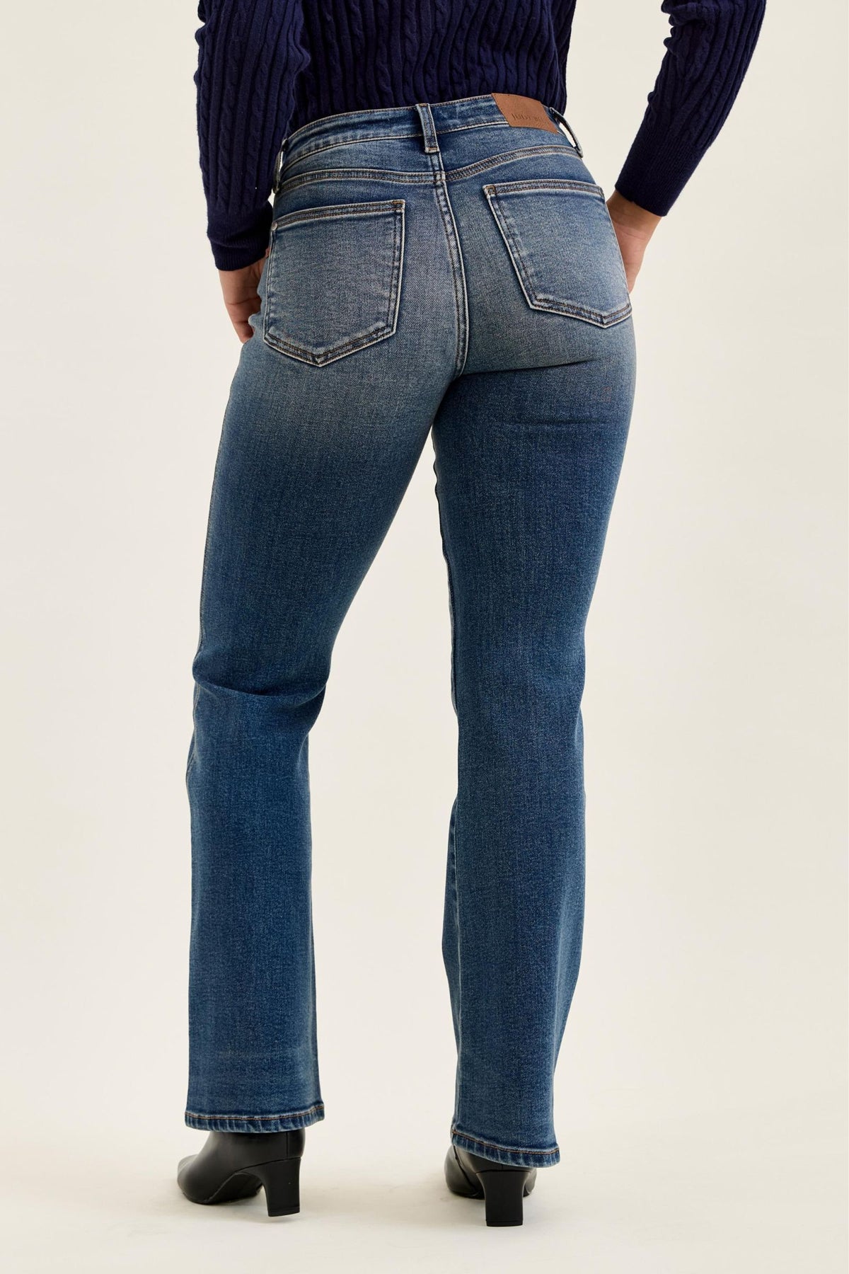 Judy Blue Mid Rise Daisy Bootcut Jeans — Dusk Rider Indigo