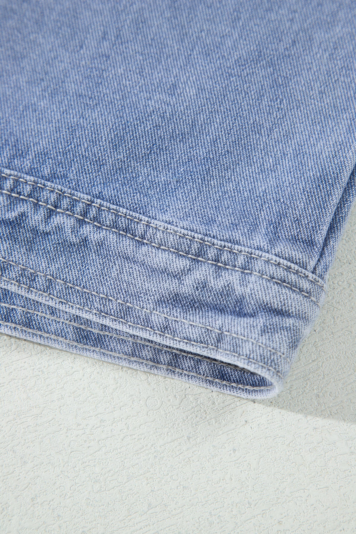 Beau Blue Studded Zip-Up Denim Jacket