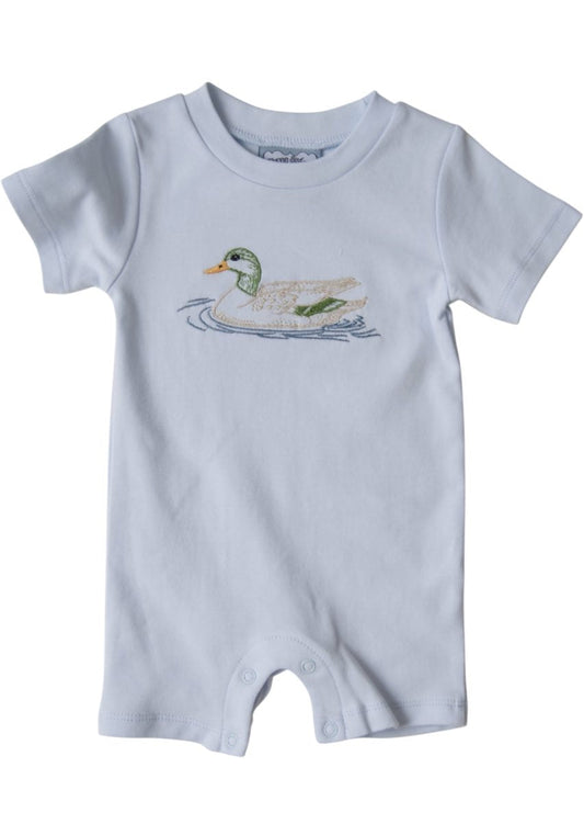 Mallard Duck Embroidered Baby Boy Romper