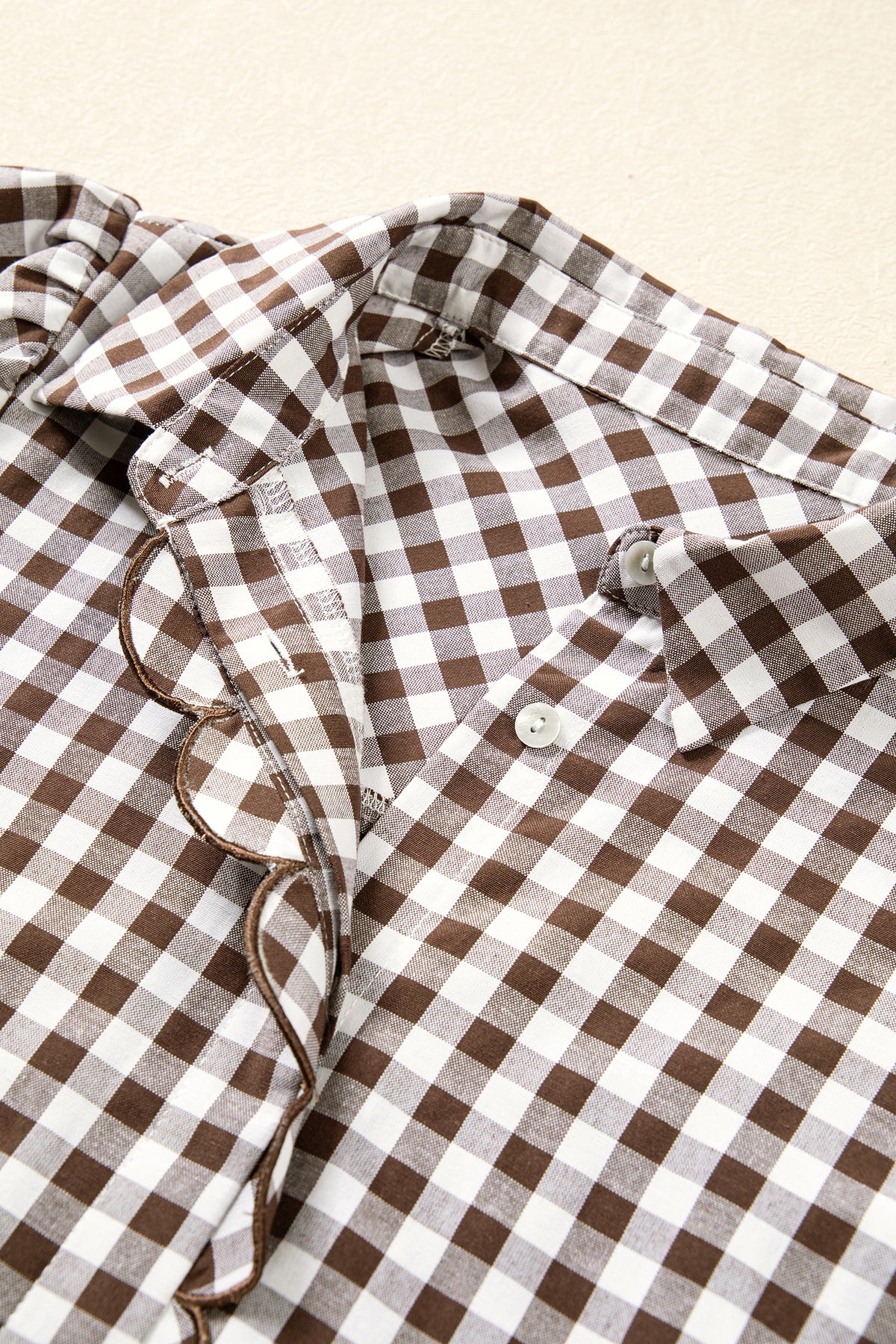 Plaid Tie-Front Button-Up Shirt