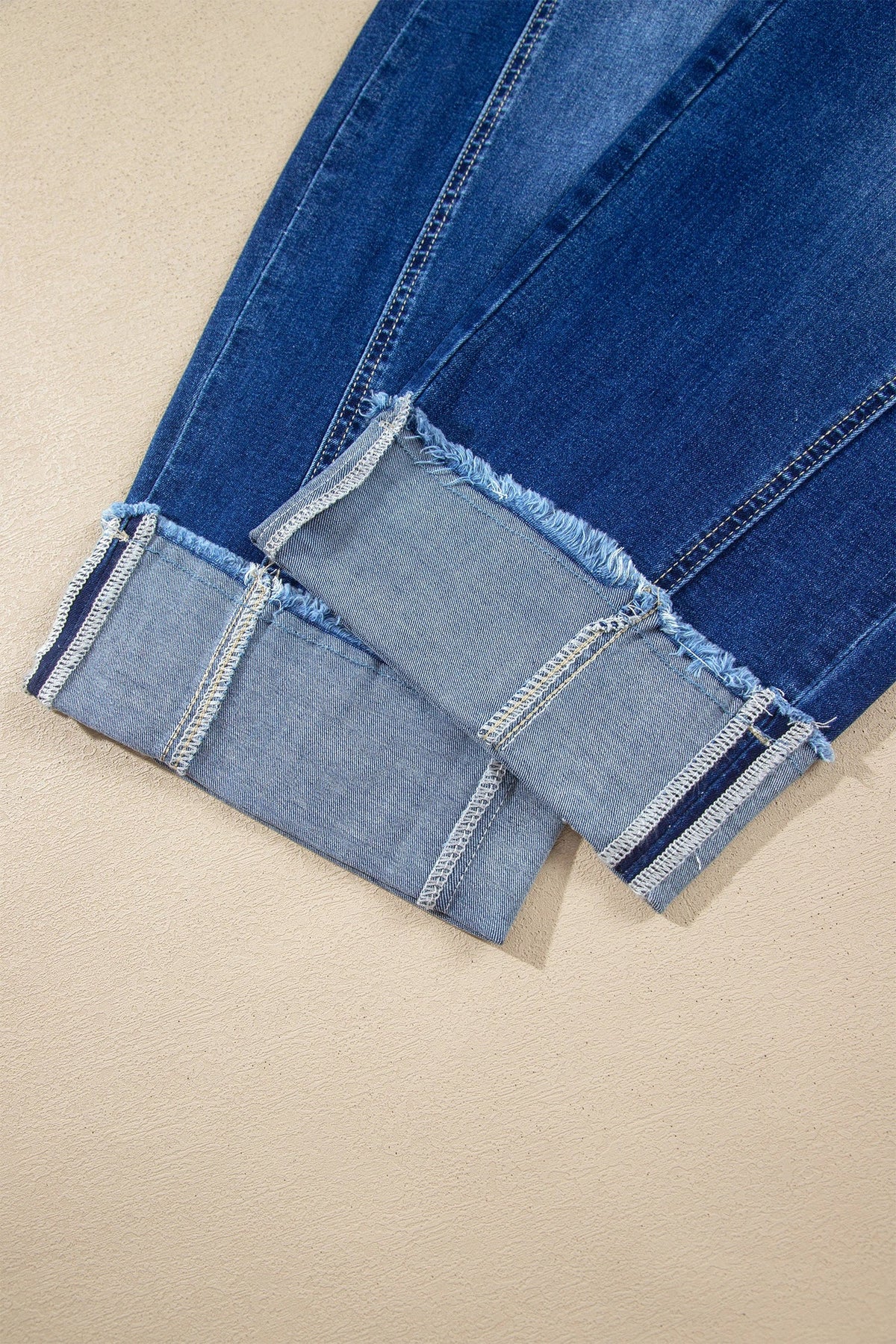 Cuffed Raw Hem High-Waist Jeans — view 5