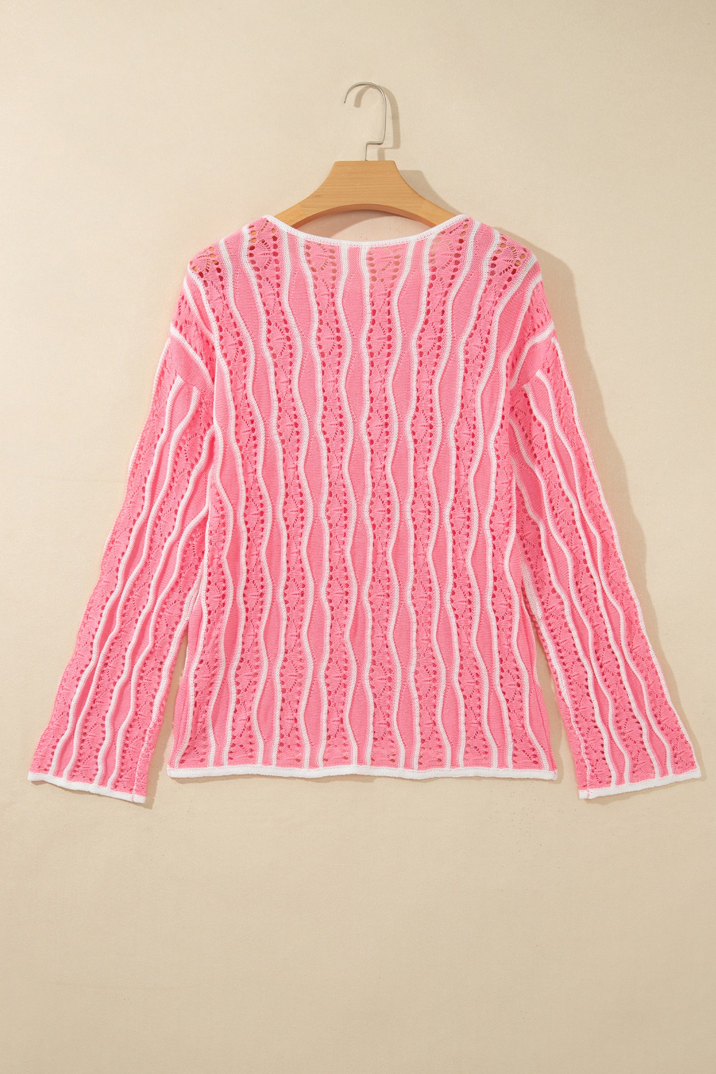 Cloud Nine Wavy Eyelet Knit Sweater