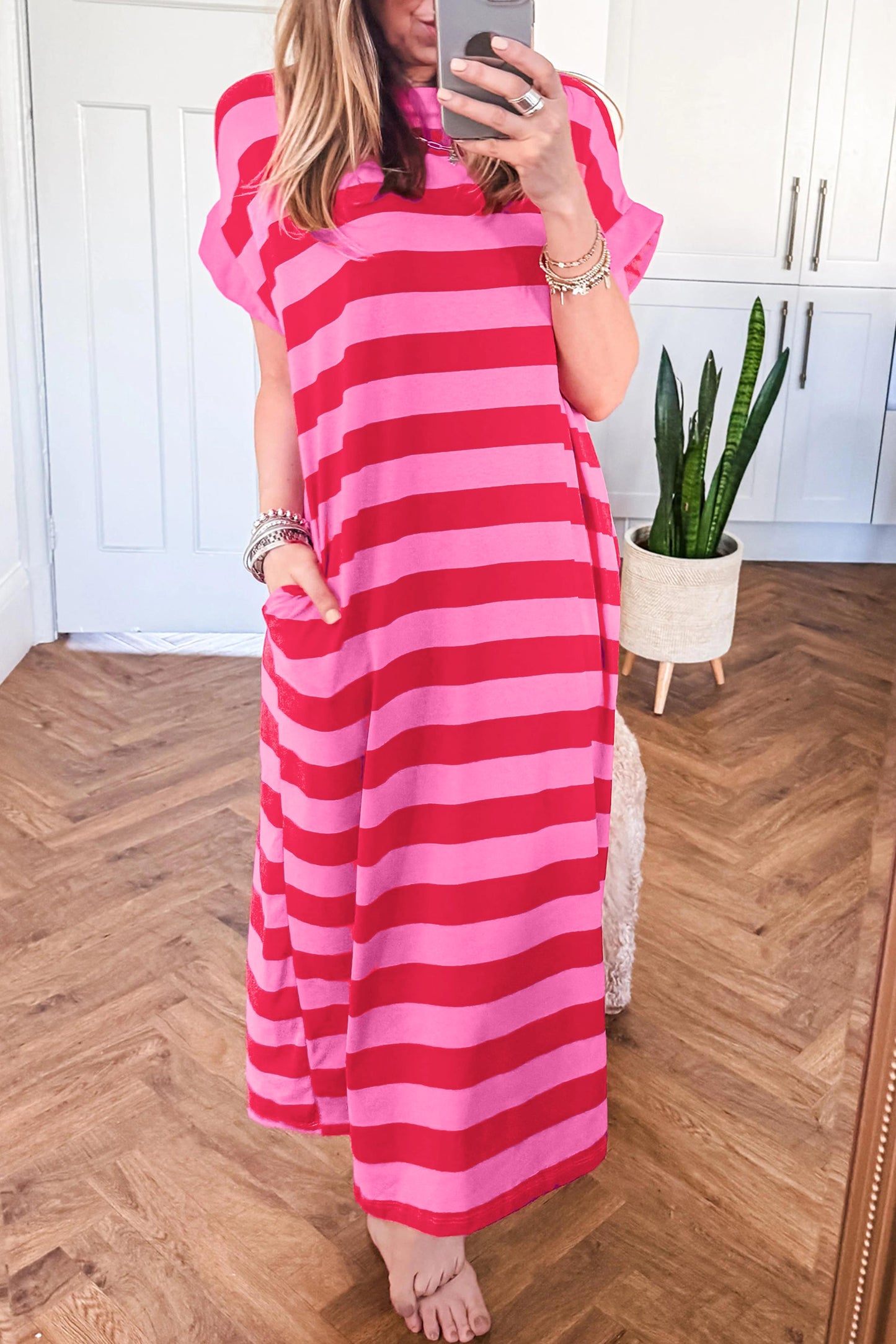 Sunday Stroll Striped Pocket Dress