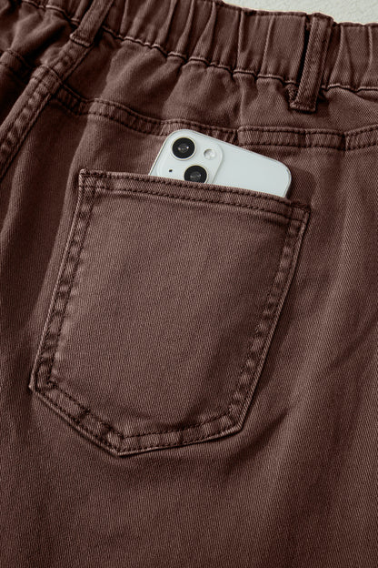 Patch-Pocket Ankle Barrel Jeans